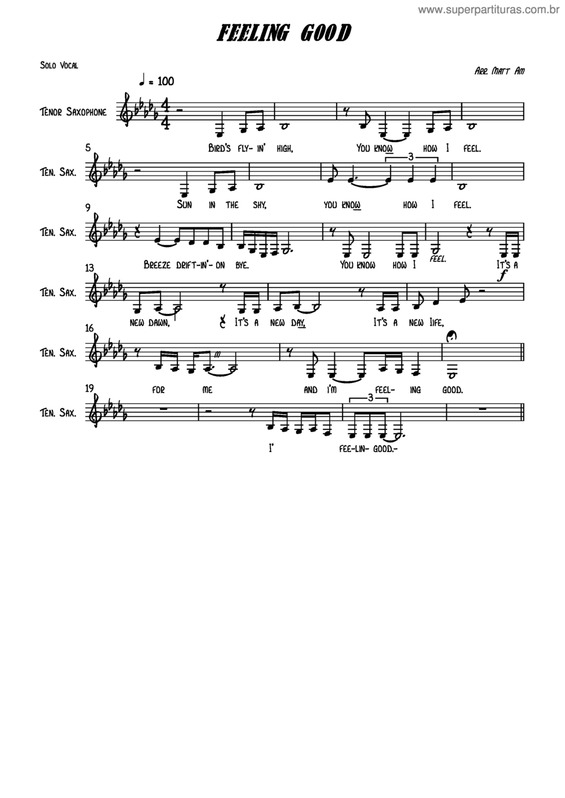 Partitura da música Feeling Good v.8