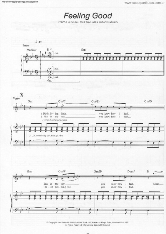 Partitura da música Feeling Good v.9