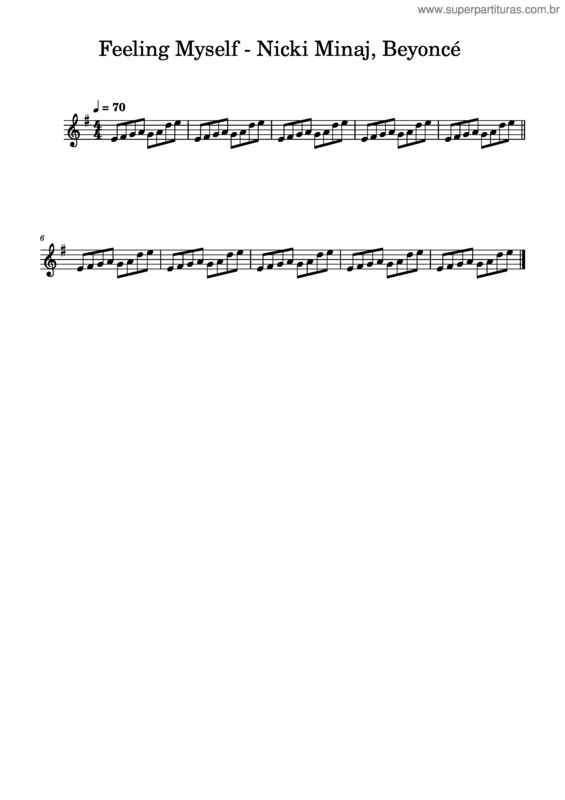 Partitura da música Feeling Myself – Nicki Minaj, Beyoncé Feeling Myself