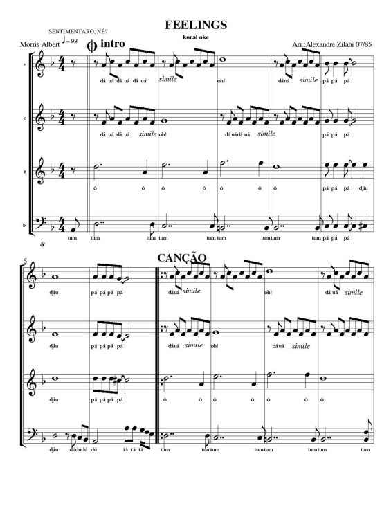 Partitura da música Feelings v.2