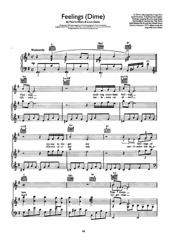 Partitura da música Feelings v.9