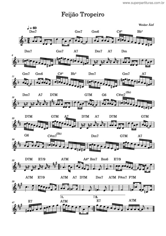 Partitura da música Feijão Tropeiro v.2