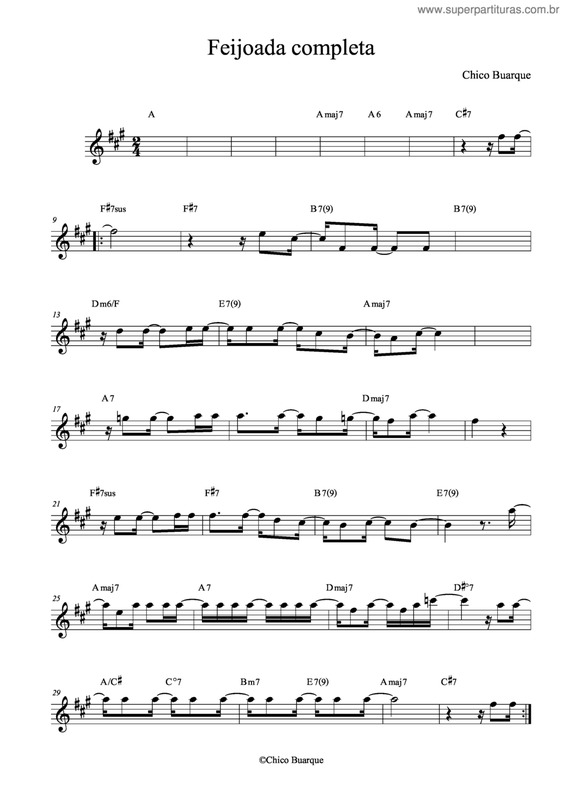 Partitura da música Feijoada Completa