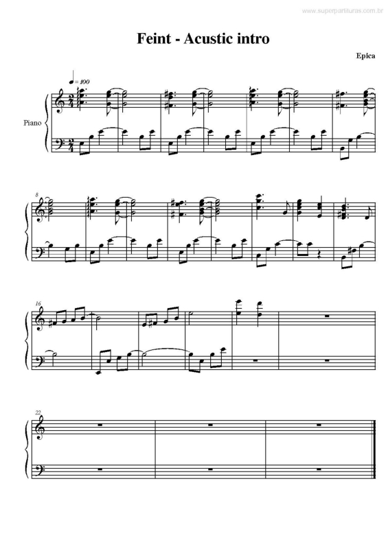 Partitura da música Feint