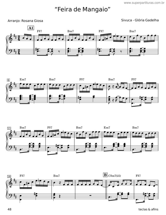 Partitura da música Feira De Mangaio – Glória Gadelha