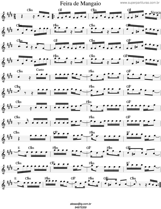 Partitura da música Feira De Mangaio v.3