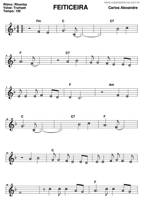 Partitura da música Feiticeira v.3