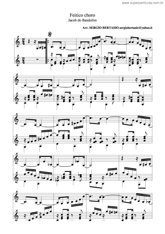 Partitura da música Feitiço  v.2