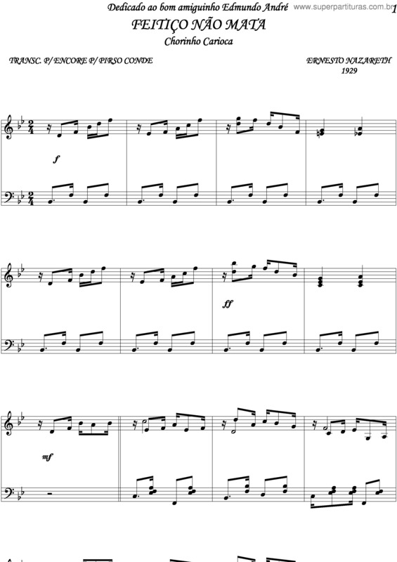 Partitura da música Feitiço Não Mata v.3