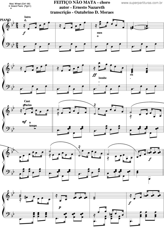 Partitura da música Feitiço Não Mata v.4