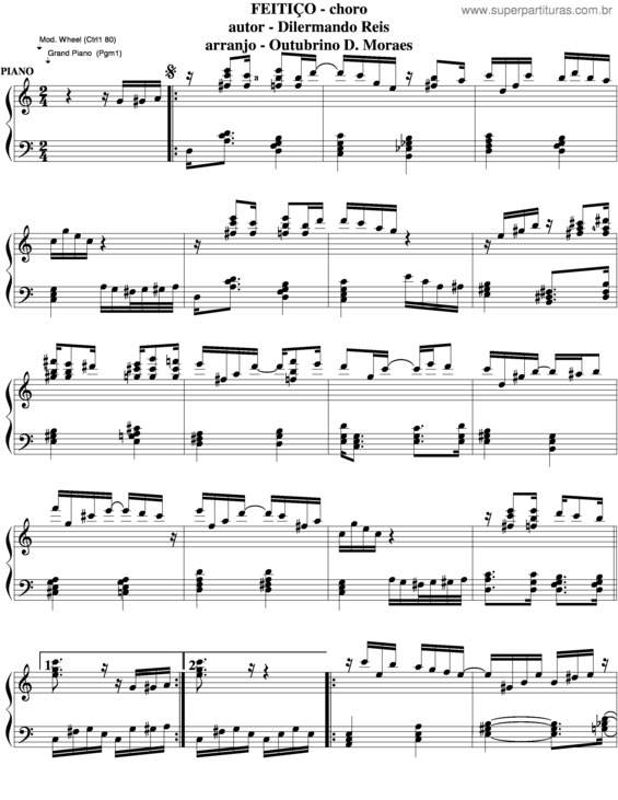 Partitura da música Feitiço v.10