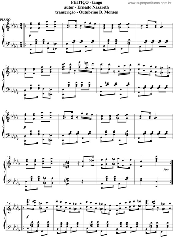 Partitura da música Feitiço v.11