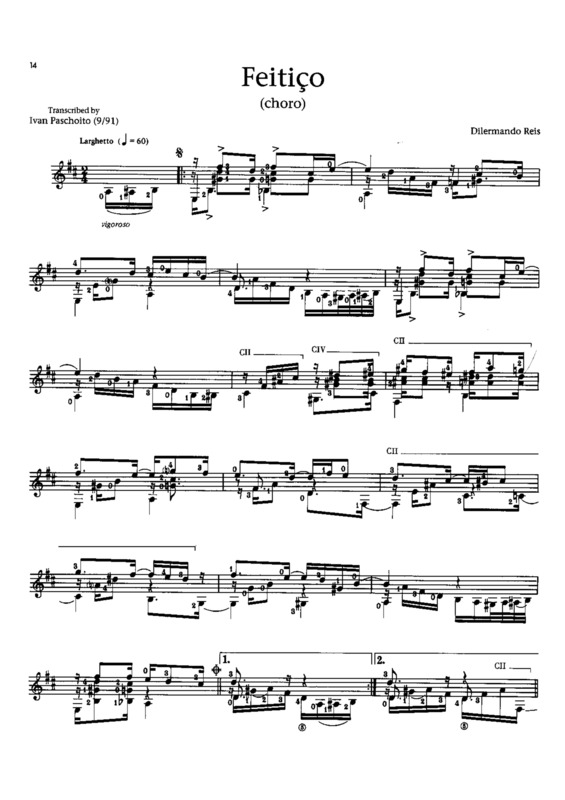 Partitura da música Feitiço v.14