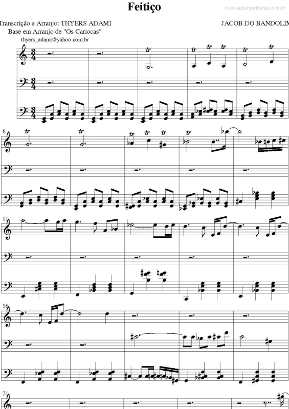 Partitura da música Feitiço v.2