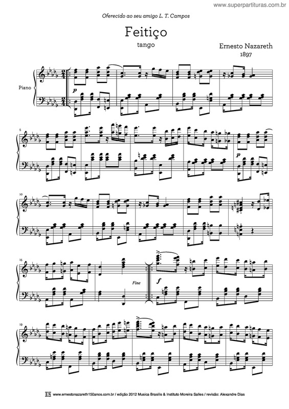 Partitura da música Feitiço v.3