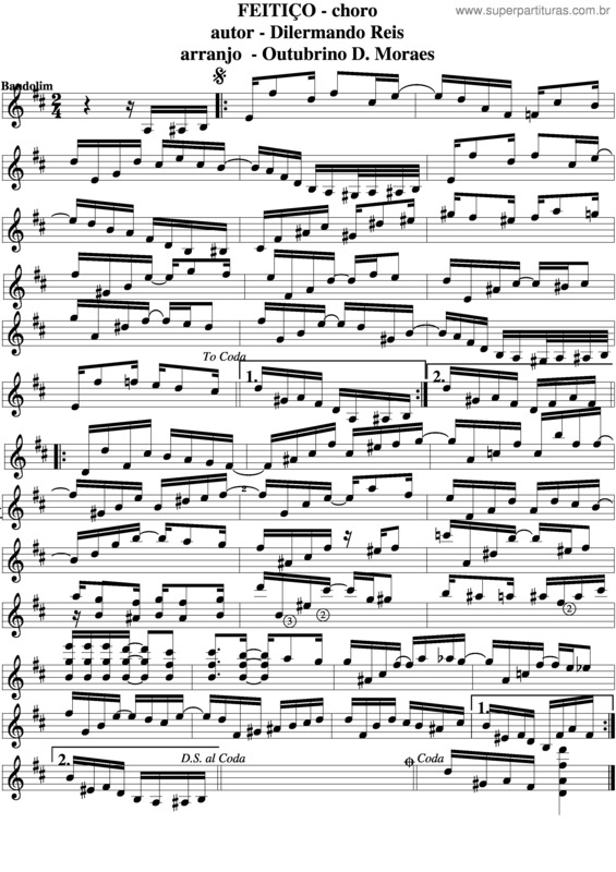 Partitura da música Feitiço v.6