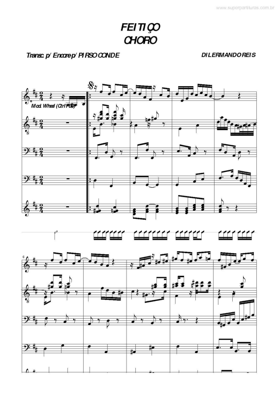 Partitura da música Feitiço