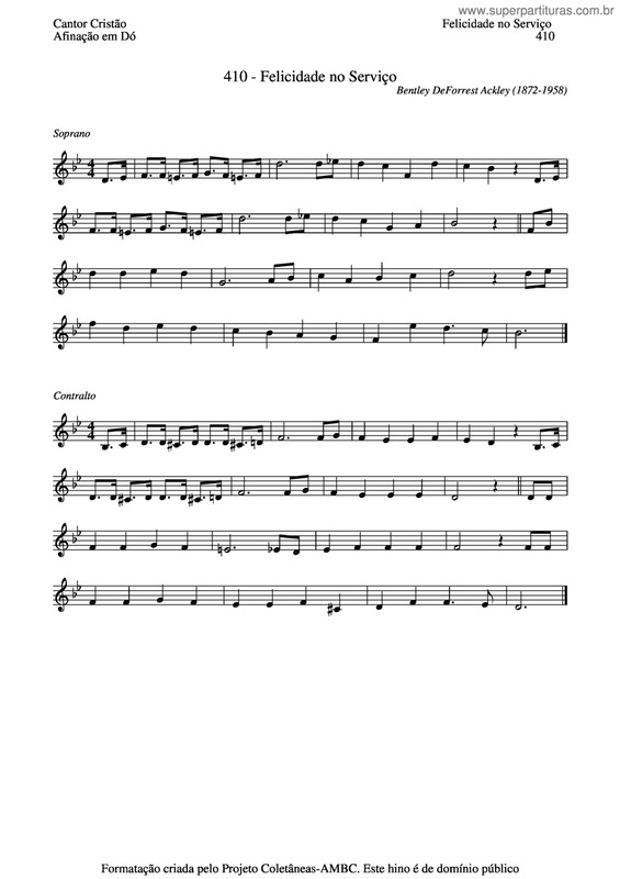 Partitura da música Felicidade No Serviço v.2