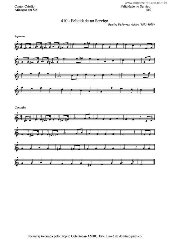 Partitura da música Felicidade No Serviço v.3