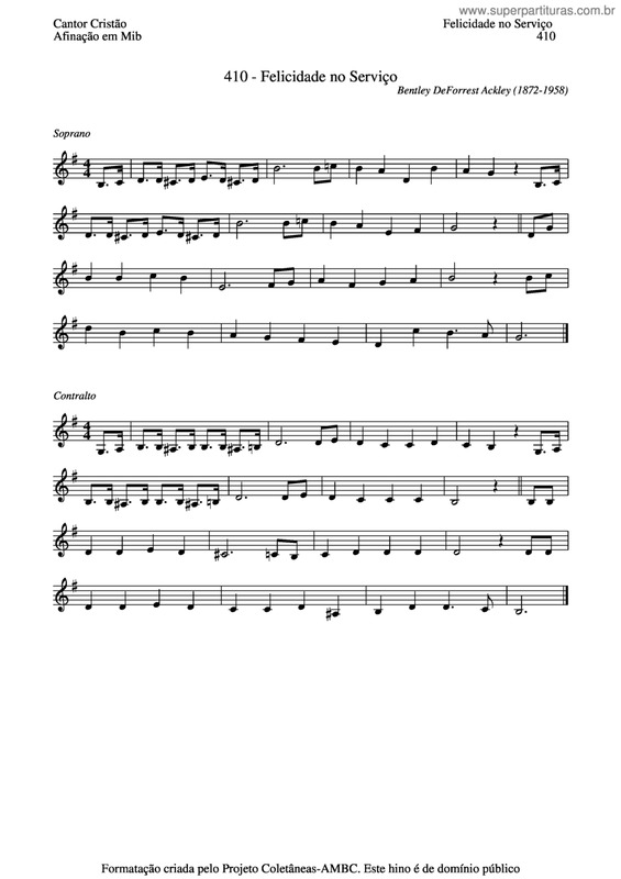 Partitura da música Felicidade No Serviço v.4