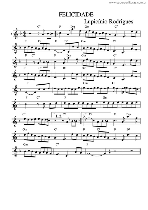 Partitura da música Felicidade v.10