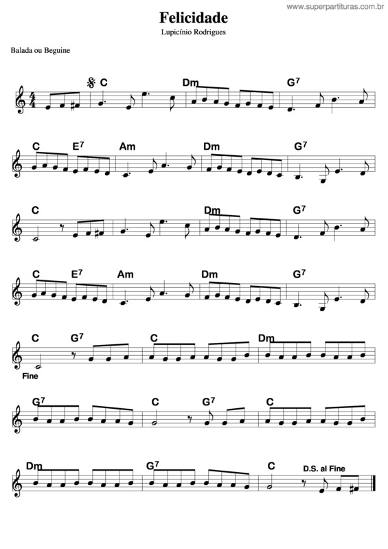 Partitura da música Felicidade v.15