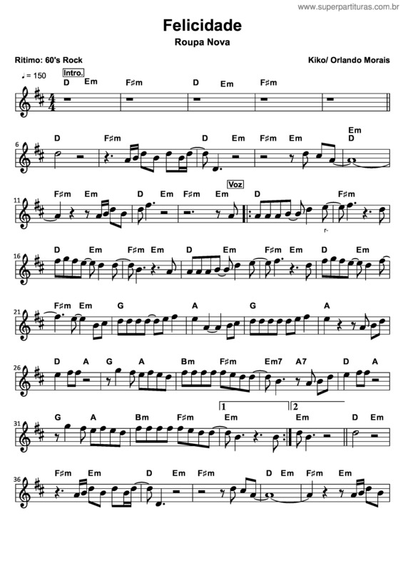 Partitura da música Felicidade v.16