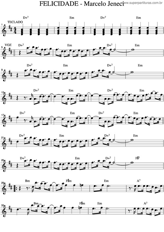 Partitura da música Felicidade v.17