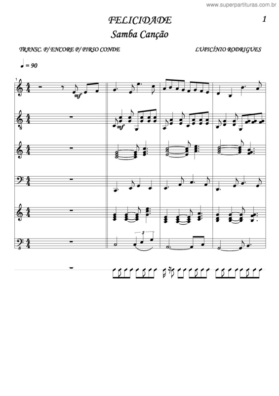 Partitura da música Felicidade v.6