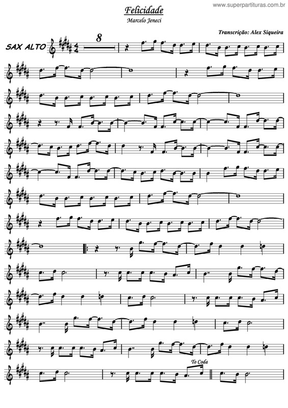 Partitura da música Felicidade v.8