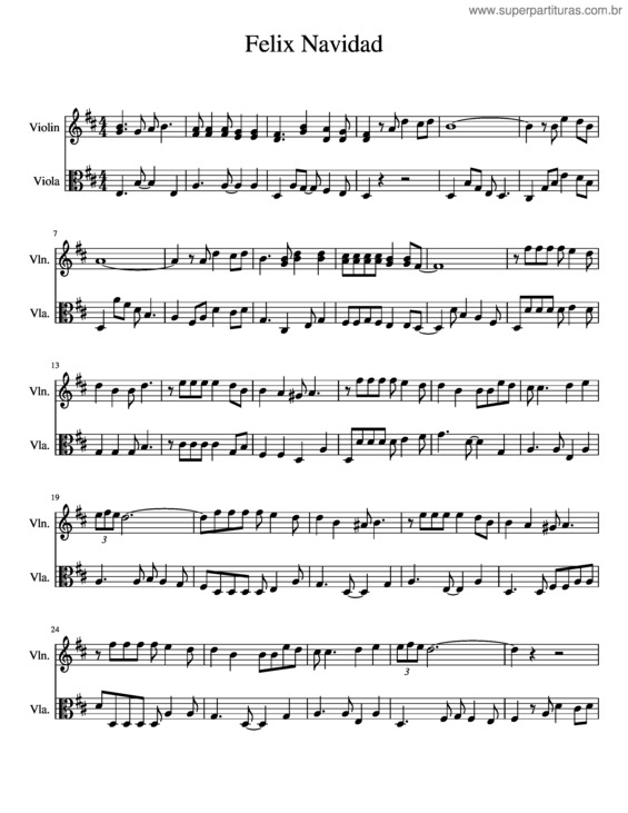 Partitura da música Felix Navidad