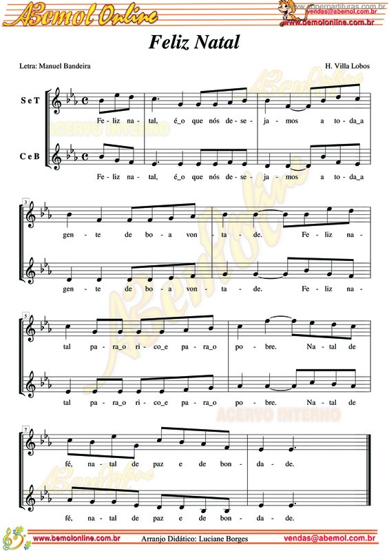 Partitura da música Feliz Natal v.4