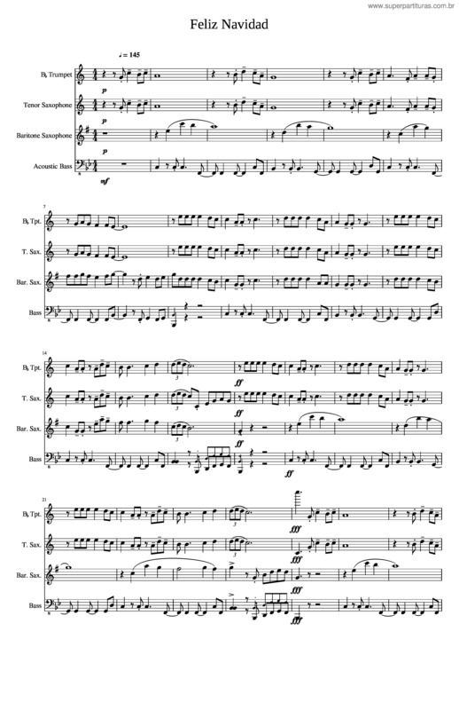 Partitura da música Feliz Navidad Alias Brass