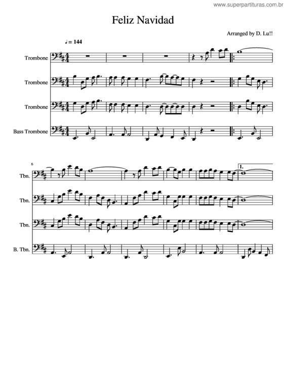 Partitura da música Feliz Navidad v.5