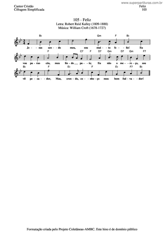 Partitura da música Feliz v.2