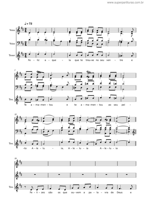Partitura da música Felize São Os Que Ouvem A Palavra De Deus – Ricardo Luis Campos
