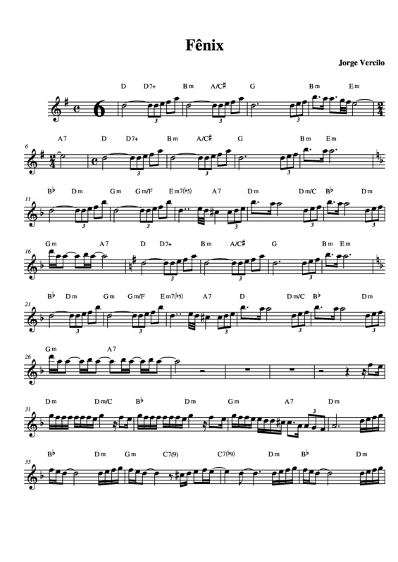 Partitura da música Fenix v.2