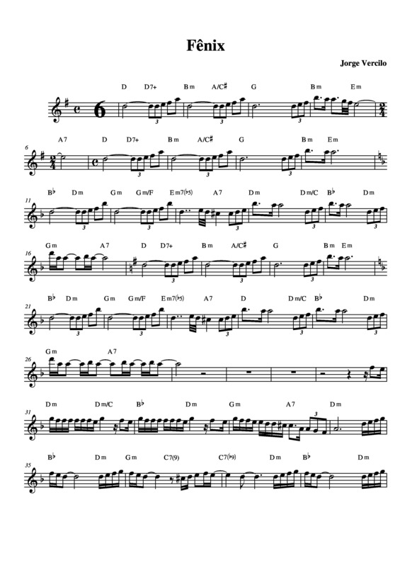 Partitura da música Fenix v.2