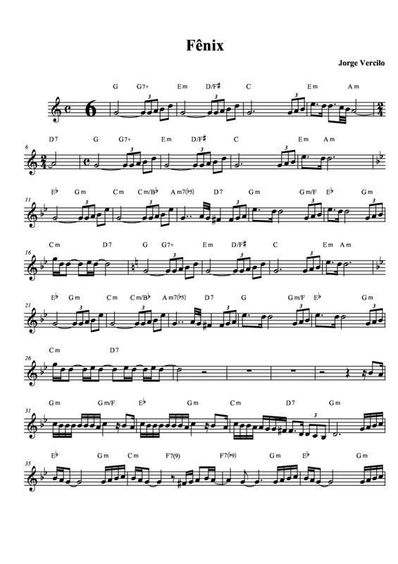 Partitura da música Fenix v.3