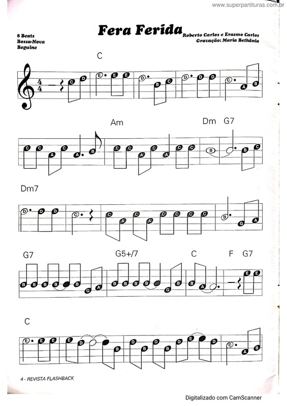 Partitura da música Fera Ferida v.3