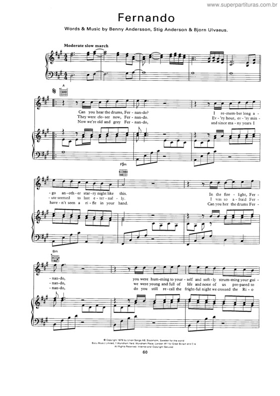Partitura da música Fernando v.4