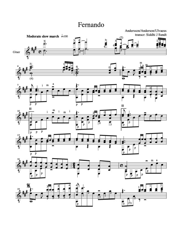 Partitura da música Fernando v.5