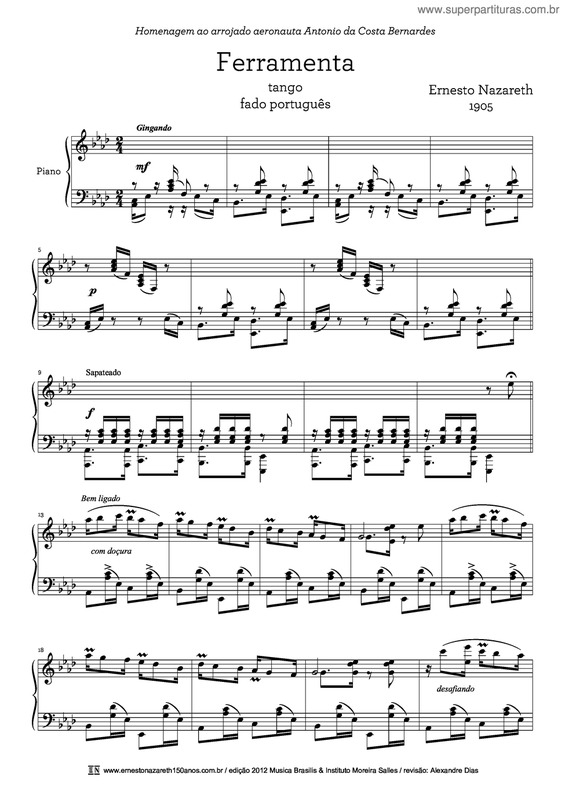 Partitura da música Ferramenta v.2