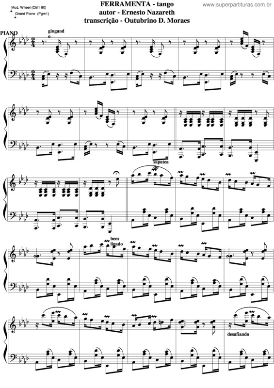 Partitura da música Ferramenta v.3