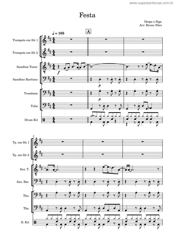 Partitura da música Festa – Despe E Siga