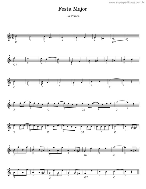 Partitura da música Festa Major v.2
