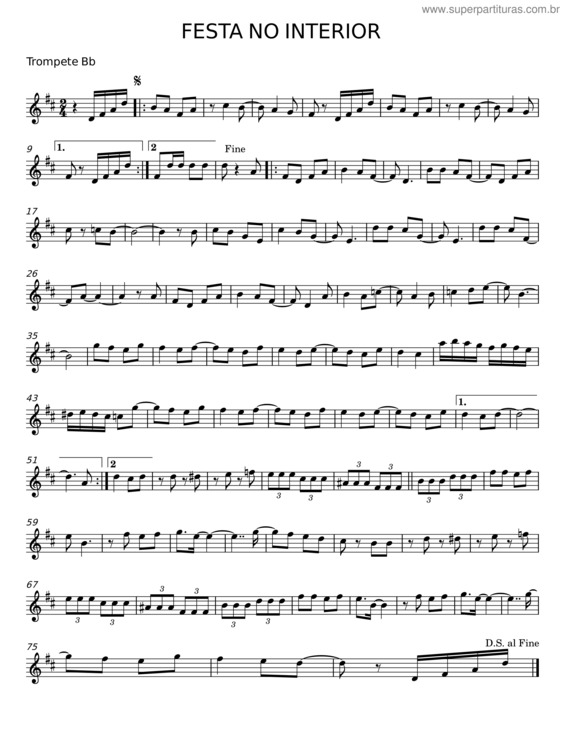 Partitura da música Festa No Interior