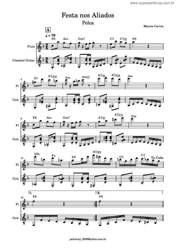 Partitura da música Festa Nos Aliados
