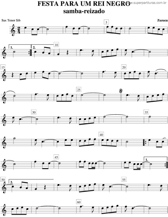 Partitura da música Festa Para Um Rei Negro