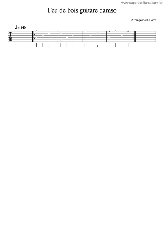 Partitura da música Feu De Bois Guitare Damso